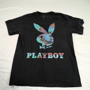 Playboy Bunny Tie-Dye Logo T-Shirt Black Men’s Medium Streetwear Tee
